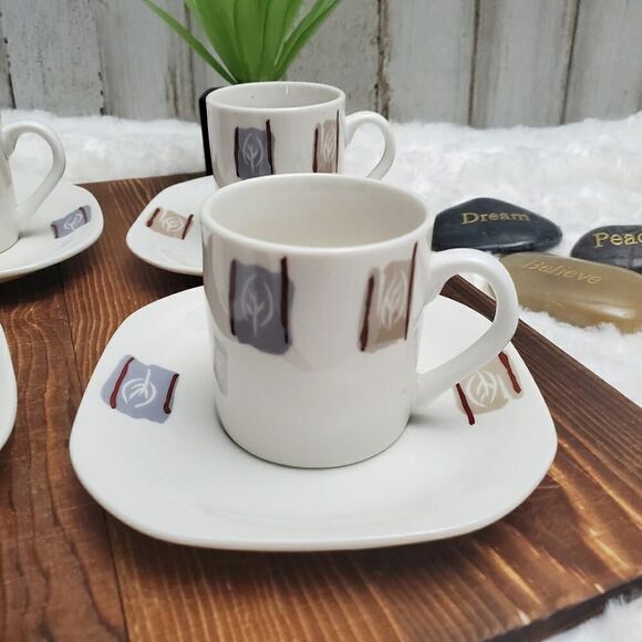 Studio House Espresso Demitasse Cups and Saucers Set of 4 - Picture 2 of 7